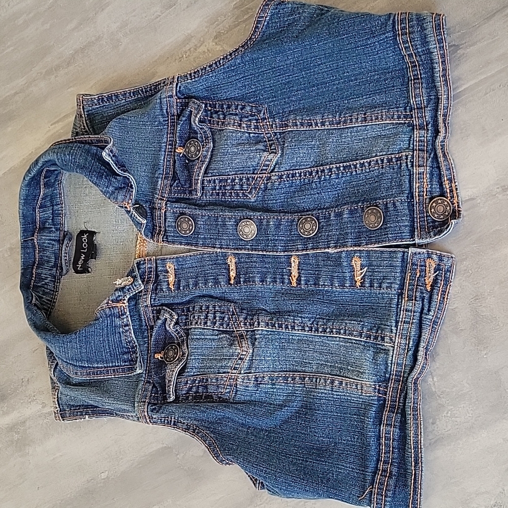 Cropped Denim Vest
